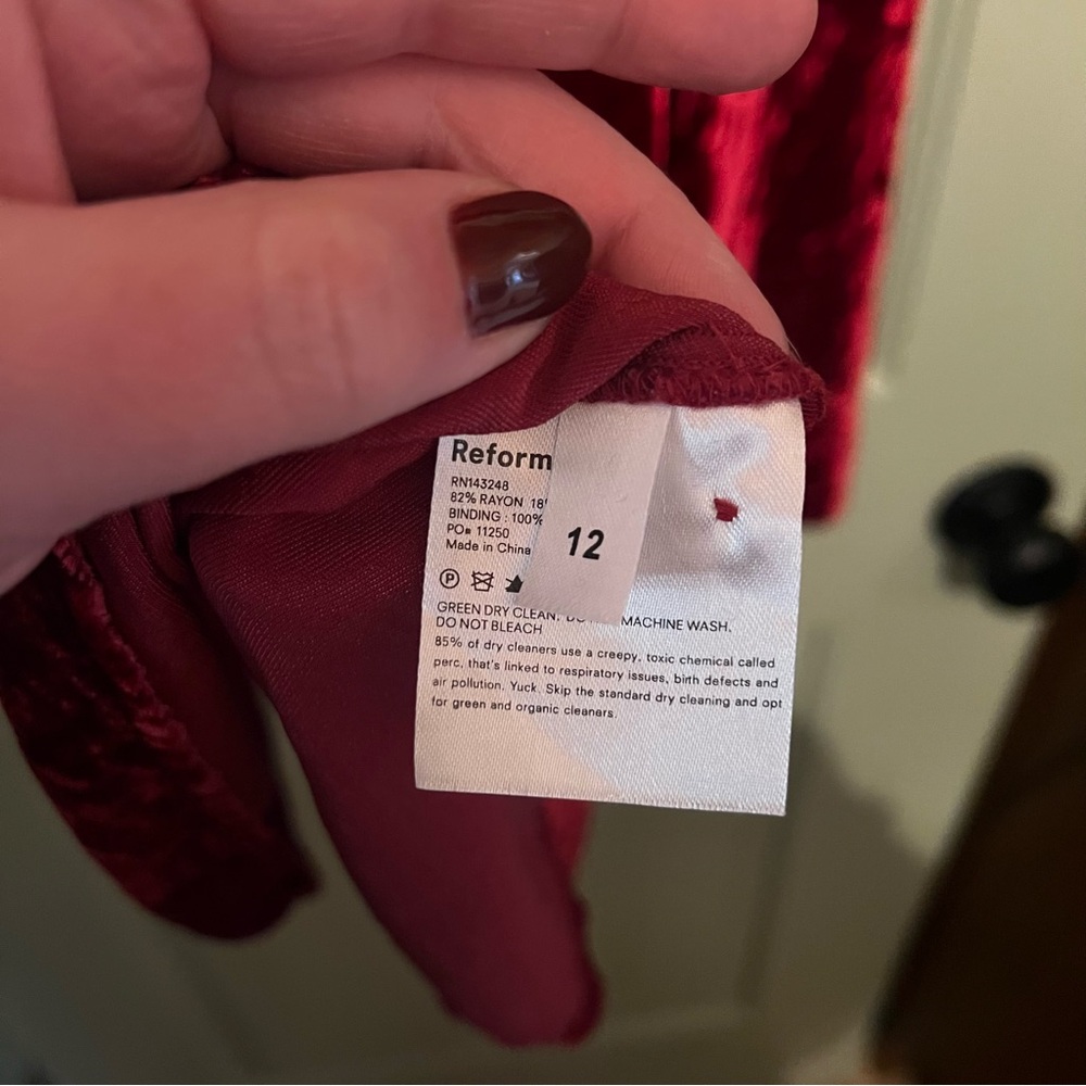 NWOT Reformation Cambrie Velvet Dress - Picture 7 of 7